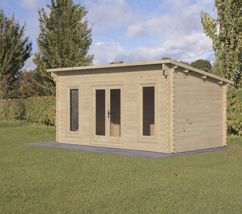 Forest Garden Elmley 5x3m Log Cabin – Pent Roof, Double Glazed 24kg Polyester Felt, plus Underlay with Installation 5013053181775 2